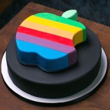 Apple Logo Themed Fondant Cake