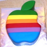 Rainbow Apple Shape Fondant Cake