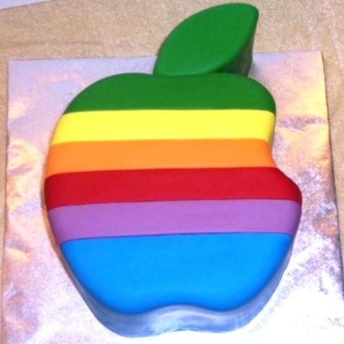Rainbow Apple Shape Fondant Cake Delivery in Delhi