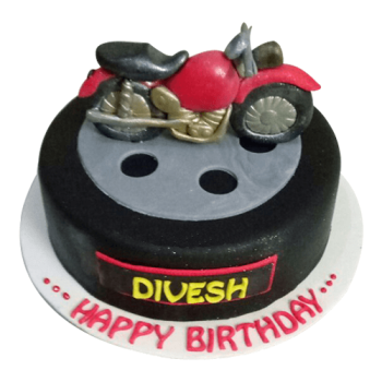 Motorcycle Themed Designer Fondant Cake Motorcycle Themed Designer Fondant Cake