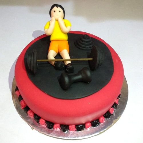 Gym Theme Fondant Cake Delivery in Delhi NCR Gym Theme Fondant Cake Delivery in Delhi