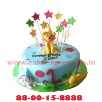 Animal Themed Fondant Cake Animal Themed Fondant Cake