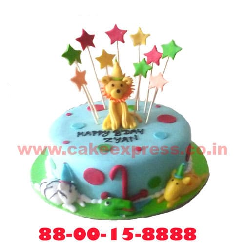 Animal Themed Fondant Cake Delivery in Delhi