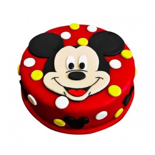 Mickey Mouse Round Fondant Cake Delivery in Delhi