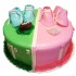 Pink & Green Baby Shower Cake