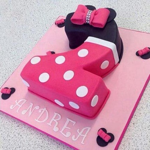 Two Number Pink Minnie Cake Delivery in Delhi