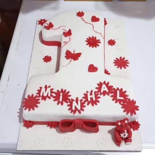 One Number Shape Fondant Cake Delivery in Delhi