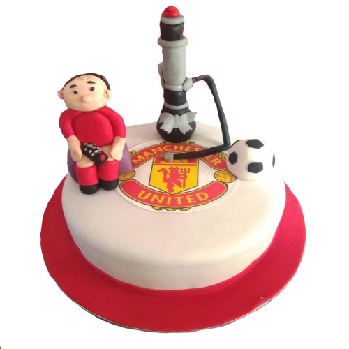 Manchester United Fan Theme Fondant Cake Delivery in Delhi