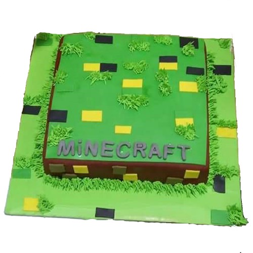 Minecraft Game Theme Fondant Cake Delivery in Delhi