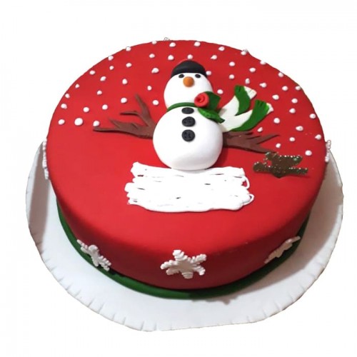 Snowman Christmas Fondant Cake Delivery in Delhi