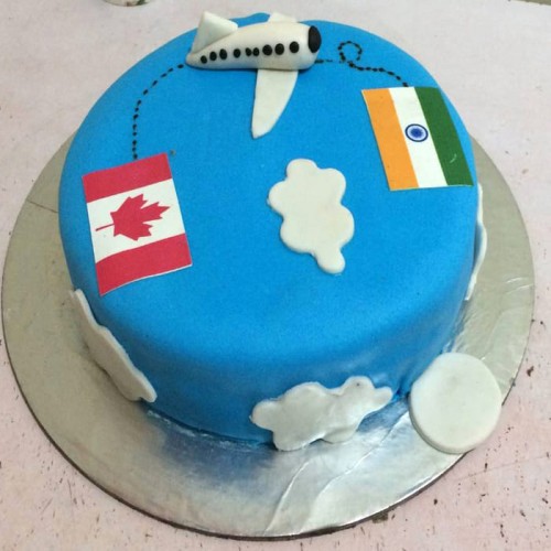 Travel Themed Fondant Cake Delivery in Delhi