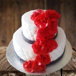 2 Tier Red Roses Customized Fondant Cake