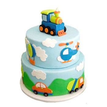 Transportation Themed Customized Birthday Cake