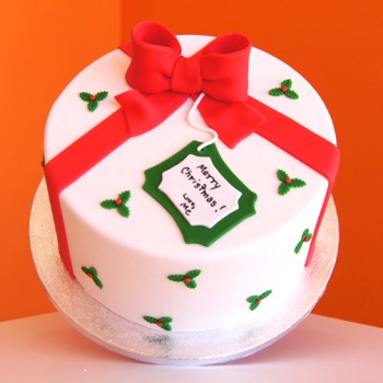 Christmas Gift Theme Fondant Cake Christmas Gift Theme Fondant Cake