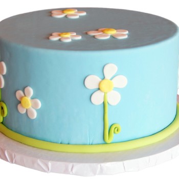 Daisy Theme Fondant Cake Daisy Theme Fondant Cake