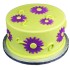 Flowers Green Purple Fondant Cake