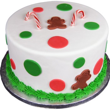Gingerbread Man Dots Fondant Cake Gingerbread Man Dots Fondant Cake