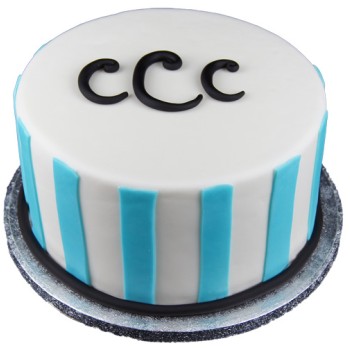 Monogram Stripes Fondant Cake Monogram Stripes Fondant Cake