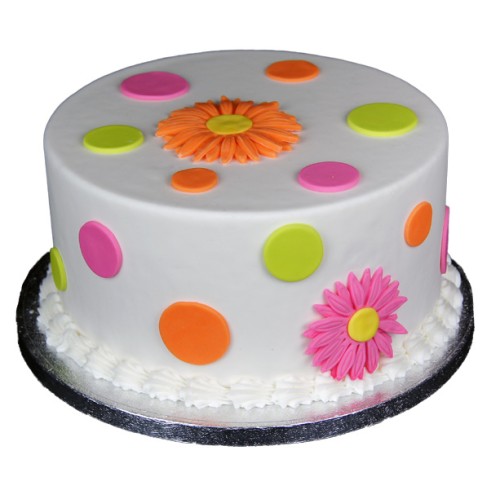 Polka Dot Daisy Fondant Cake Delivery in Delhi NCR Polka Dot Daisy Fondant Cake Delivery in Delhi