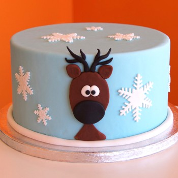 Raindeer Theme Fondant Cake Raindeer Theme Fondant Cake