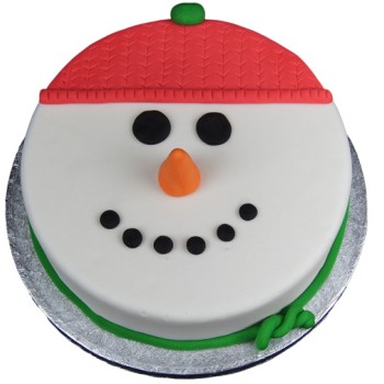 Snowman Face Fondant Cake Snowman Face Fondant Cake