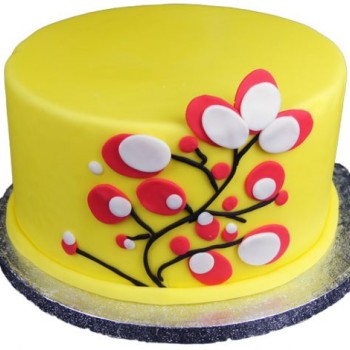 Yellow Flowering Tree Fondant Cake Yellow Flowering Tree Fondant Cake