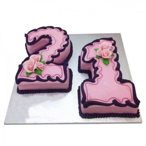 21 Number Fancy Birthday Cake Delivery in Delhi