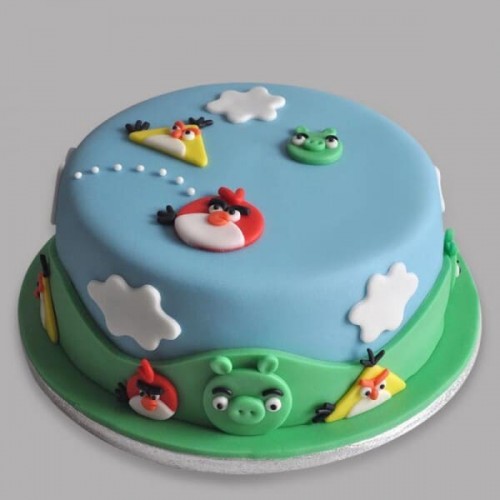 Angry Birds Character Fondant Cake Delivery in Delhi