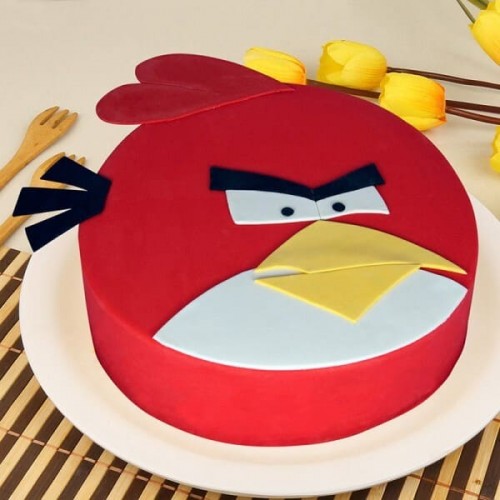 Appealing Angry Bird Fondant Cake Delivery in Delhi
