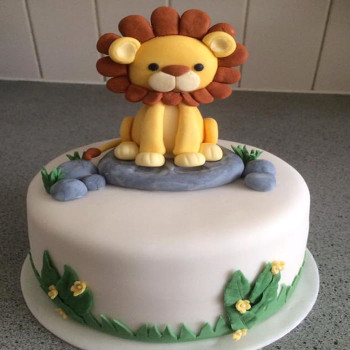 Baby Shower Lion Fondant Cake Baby Shower Lion Fondant Cake