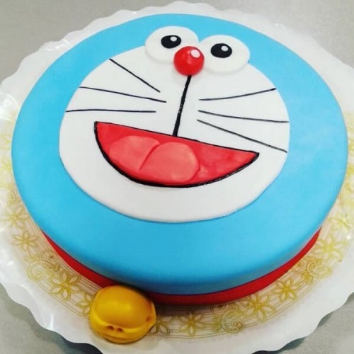 Cheering Doraemon Fondant Cake Delivery in Delhi