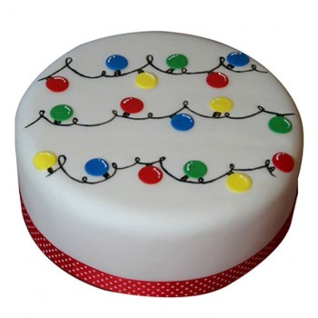 Decorative Christmas Fondant Cake Decorative Christmas Fondant Cake