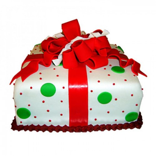 Exquisite Christmas Gift Fondant Cake Delivery in Delhi