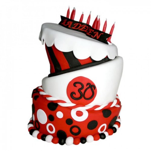 Exquisite Red Wedding Fondant Cake Delivery in Delhi