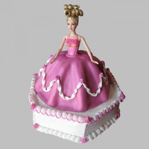 Florid Barbie Fondant Cake Delivery in Delhi