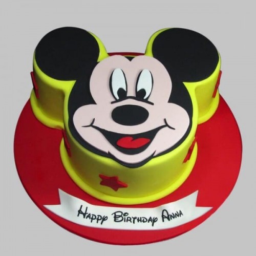 Lovable Mickey Mouse Fondant Cake Delivery in Delhi
