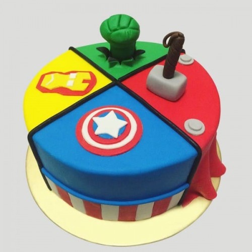 Mighty Avengers Fondant Cake Delivery in Delhi