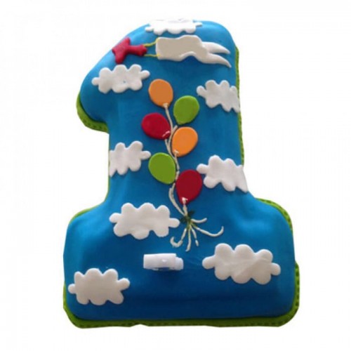 One Number Fun Loving Fondant Cake Delivery in Delhi