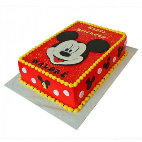 Red Mickey Mouse Fondant Cake Delivery in Delhi