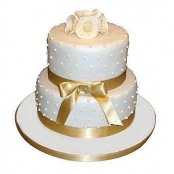 Special 2 Tier Anniversary Fondant Cake