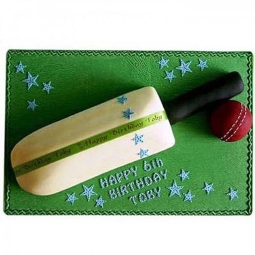 Splendid Cricket Bat Ball Fondant Cake Delivery in Delhi