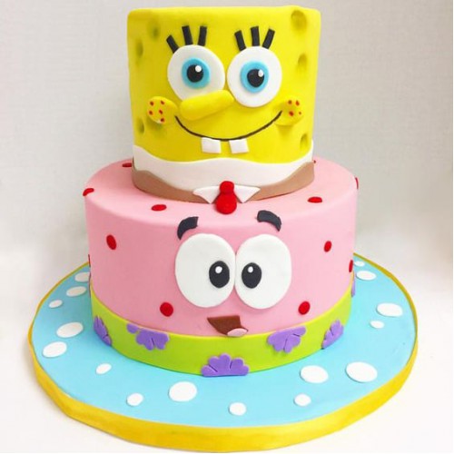 Sponge Bob and Patrick Fondant Cake Delivery in Delhi