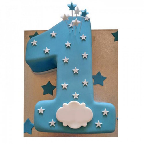 Starry Gaze 1st Birthday Fondant Cake Delivery in Delhi