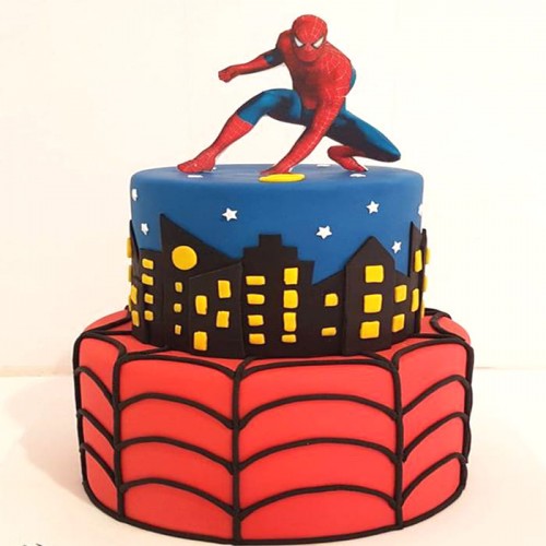 2 Tier Amazing Spiderman Designer Cake Delivery in Delhi