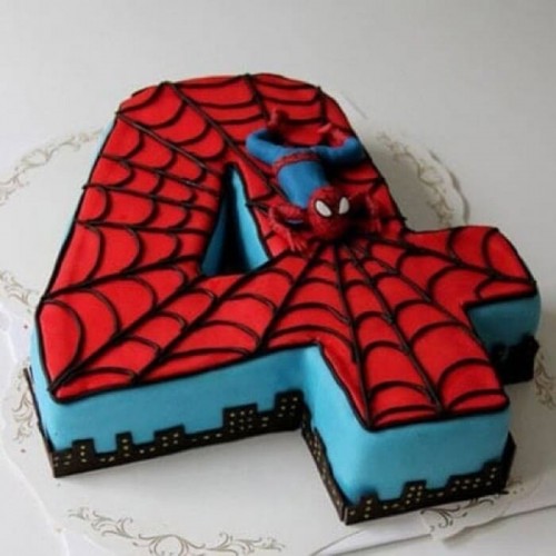 4th Birthday Spiderman Fondant Cake Delivery in Delhi