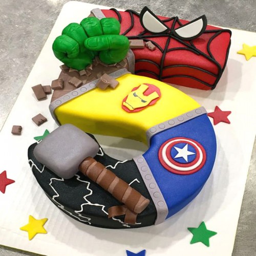 5 Number Avengers Customized Cake Delivery in Delhi