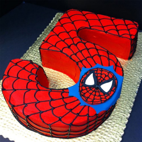 5 Number Spiderman Theme Cake Delivery in Delhi