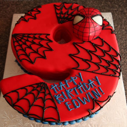 9th Birthday Spiderman Customized Cake Delivery in Delhi