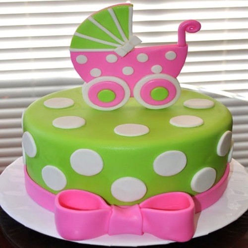 Baby Carriage Theme Fondant Cake Delivery in Delhi