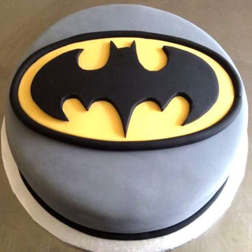 Batman Logo Fondant Cake Delivery in Delhi